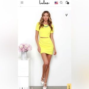 Bright yellow dress with cut out